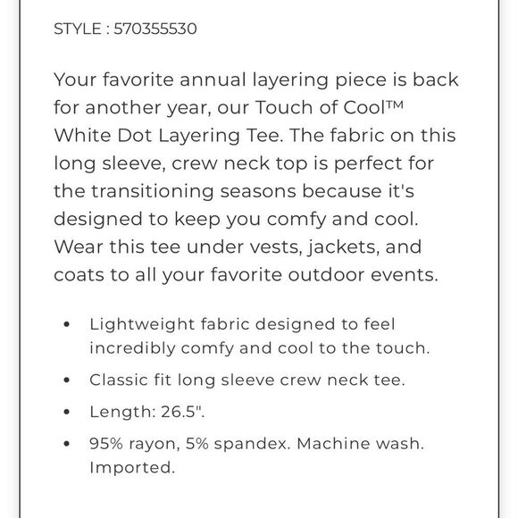 Chico’s black with white dots layering long sleeve top size large top - Picture 8 of 8